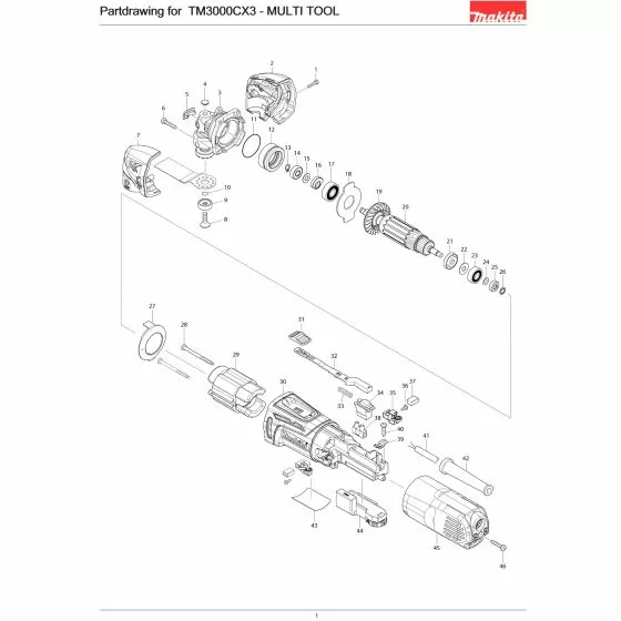 Makita TM3000CX3 Spare Parts List