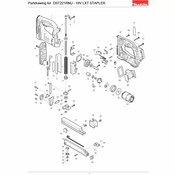 Makita DST221RMJ FIX PLATE BST220/1 345907-6 Spare Part