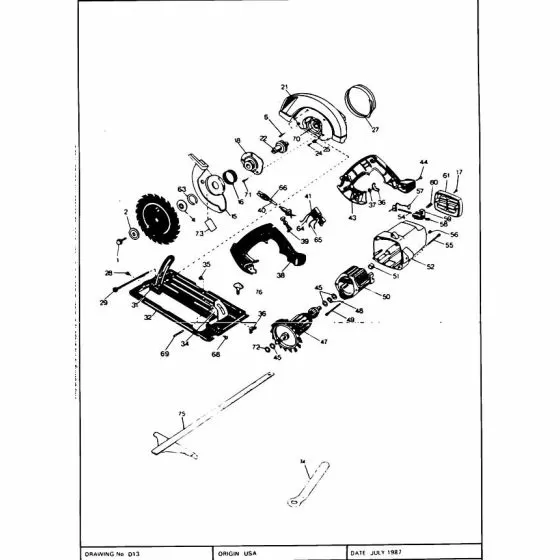 Black & Decker 7308 Spare Parts List Type: 1