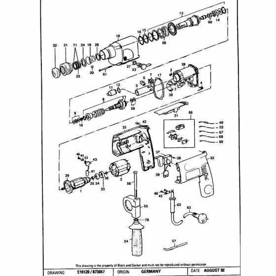 Black & Decker SR950RE Spare Parts List Type: 1