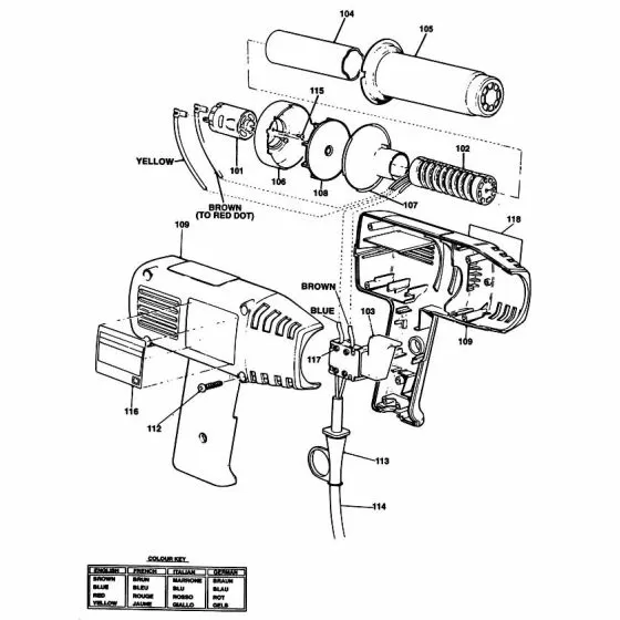 Black & Decker KX1400 Spare Parts List Type: 1