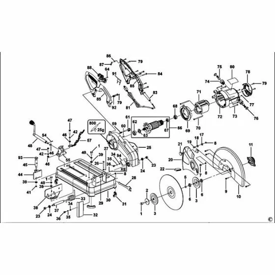 Black & Decker PCM355 Spare Parts List Type: 1