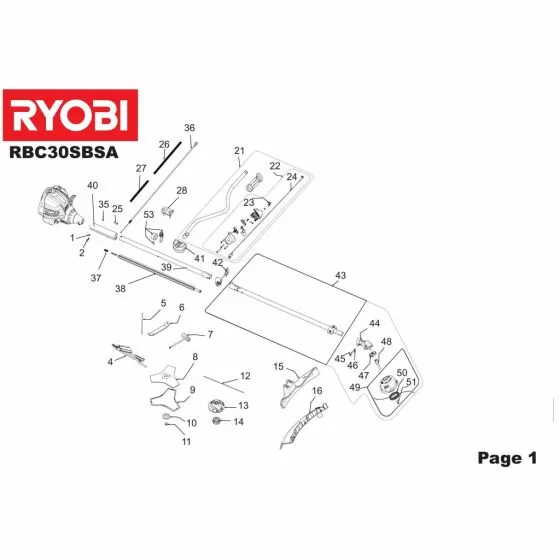 Ryobi RBC30SBSA Type No: 5133000031 WINGED SCREW 308045001 Spare Part