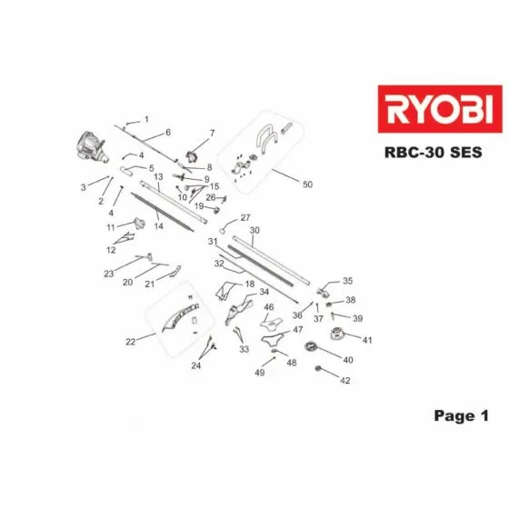 Ryobi RBC30SES Type No: 5133000033 STARTER ASSY RLT30CESF 309961002 Spare Part