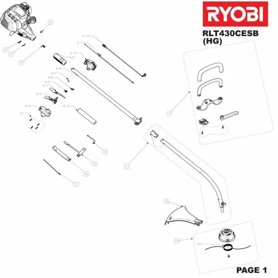 Ryobi RLT430CESB SPARK PLUG 5131034472 Spare Part