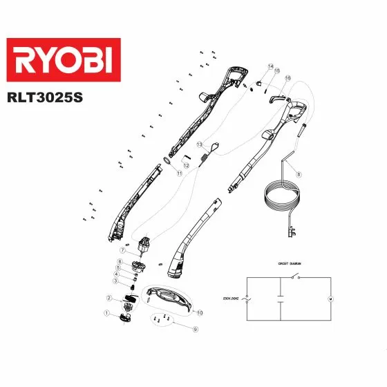 Ryobi ELT1040 Type: 1 FIELD COIL RET/AK1000 EBC/ELT1040 5131001295 Spare Part