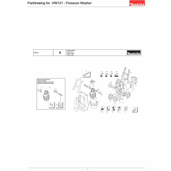 Makita HW121 FRONT CASE HW121/132 3640440 Spare Part