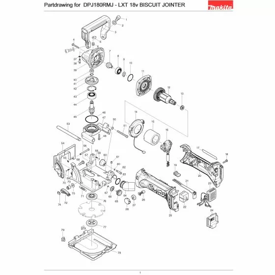 Makita DPJ180RMJ Spare Parts List