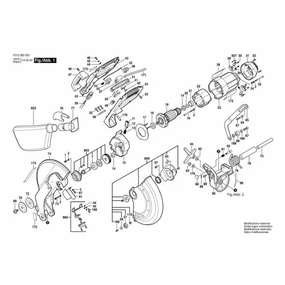 Skil 3820 Spare Parts List Type: F 012 382 000 120V USA