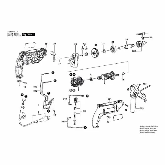 Skil 6431 JA Spare Parts List Type: F 012 643 1JA 220V BR