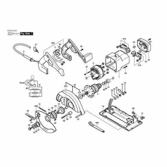 Skil 5150-41 Spare Parts List Type: F 012 515 041 220V AUS