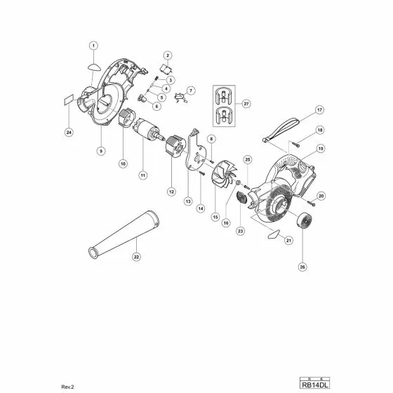 Hitachi RB14DL Spare Parts List