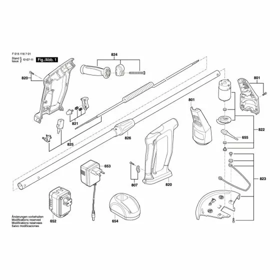 Skil 1167 Spare Parts List Type: F 015 116 701 230V EU