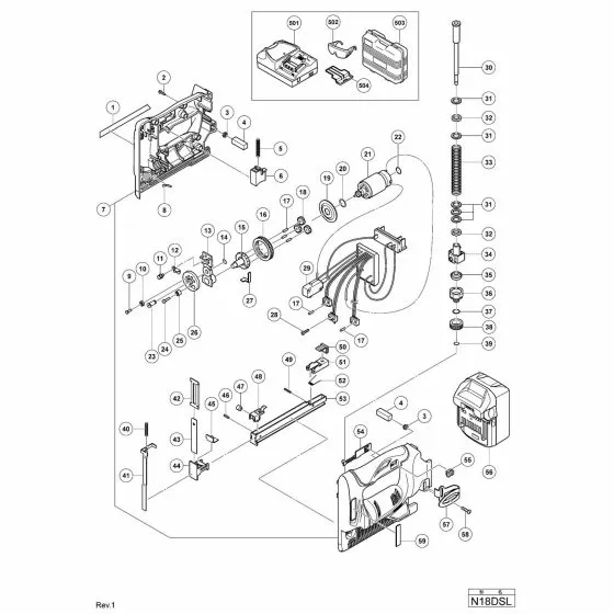 Hitachi N18DSL Spare Parts List