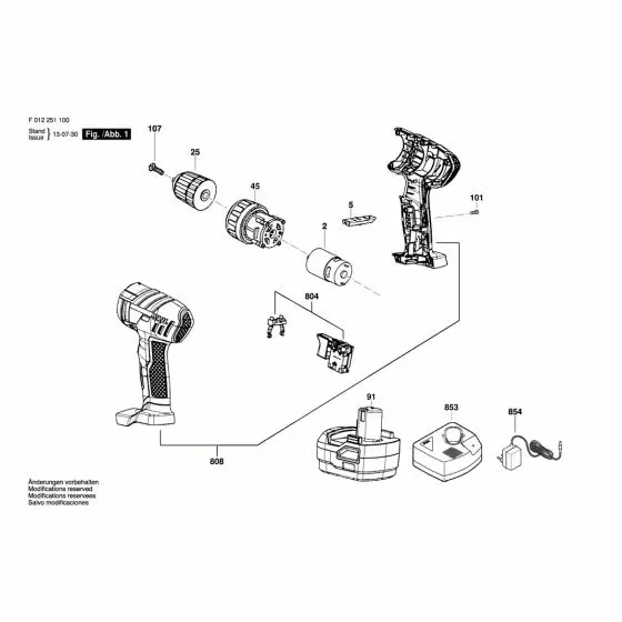 Skil 2511 Spare Parts List Type: F 012 251 101 12V AR