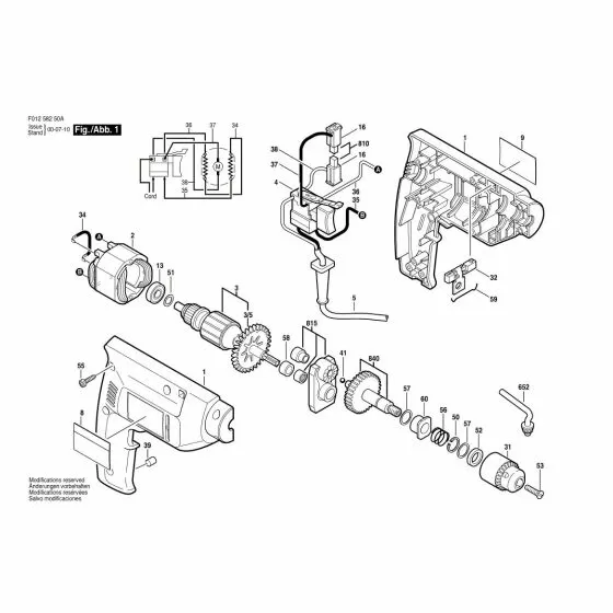 Skil 6425 Spare Parts List Type: F 012 642 50A 120V USA