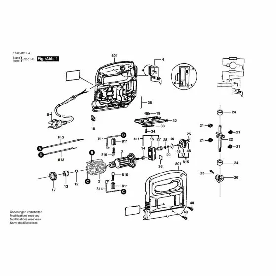 Skil 4121 JD Spare Parts List Type: F 012 412 1JD 220V ZA