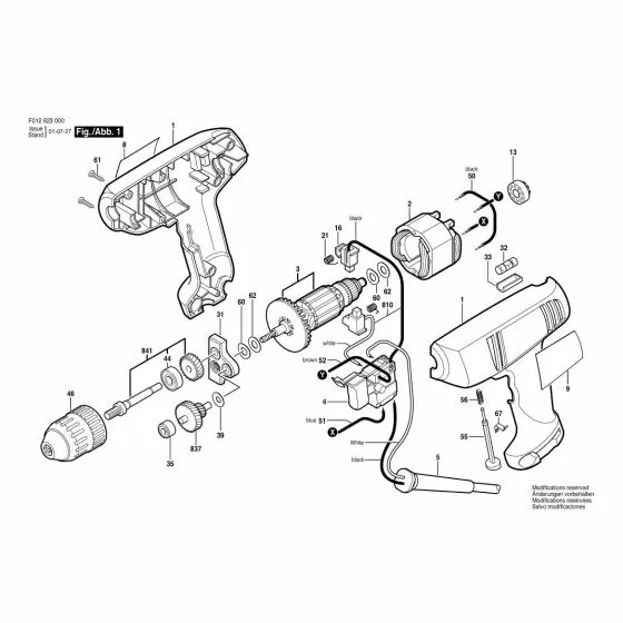 Skil 6230 Spare Parts List Type: F 012 623 000 120V USA