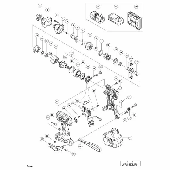 Hitachi WR18DMR Spare Parts List
