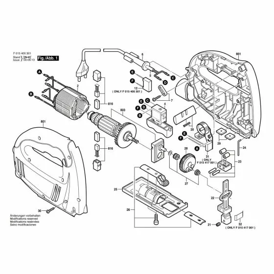 Skil 4003 Spare Parts List Type: F 015 400 301 230V EU