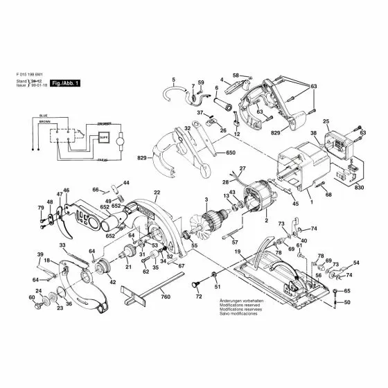 Skil 1986U1 Spare Parts List Type: F 015 198 6A1 230V EU