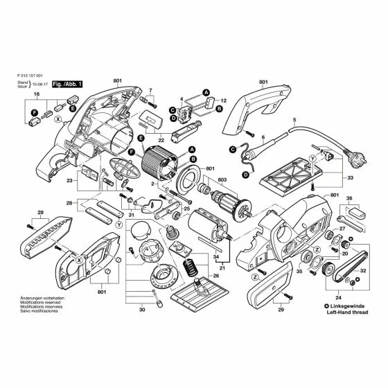 Skil 1570JA Spare Parts List Type: F 012 157 002 220V LAM