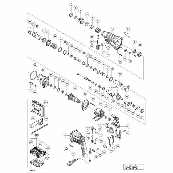 Hitachi DH24PG Spare Parts List