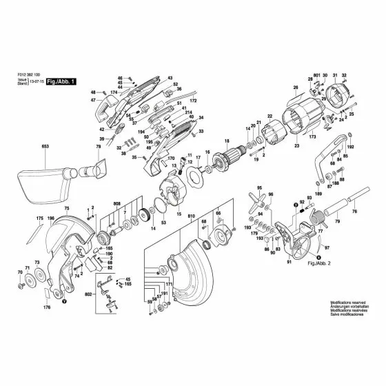 Skil 3821 Spare Parts List Type: F 012 382 100 120V USA