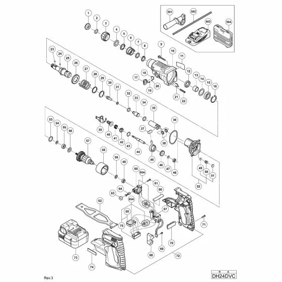 Hitachi DH24DVC Spare Parts List