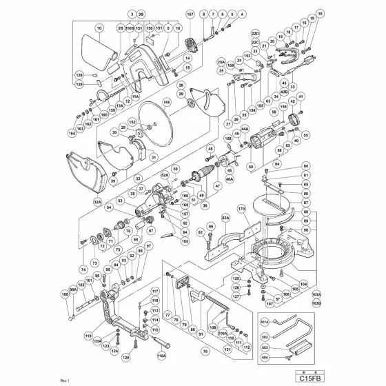 Hitachi C15FB Spare Parts List