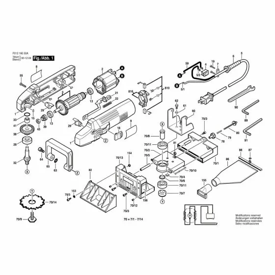 Skil HD 1605 Spare Parts List Type: F 012 160 50A 120V USA