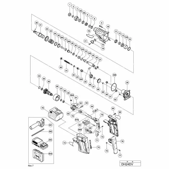 Hitachi DH24DV Spare Parts List