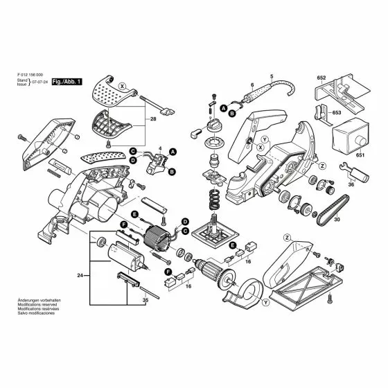 Skil 1560 Spare Parts List Type: F 012 156 000 115V USA