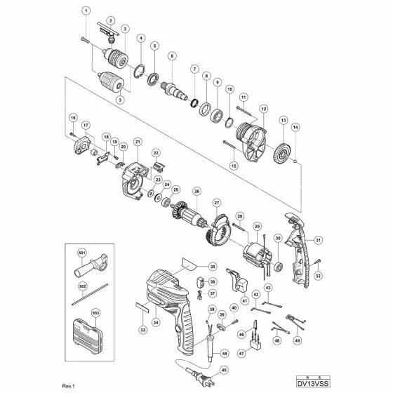 Hitachi DV13VSS Spare Parts List