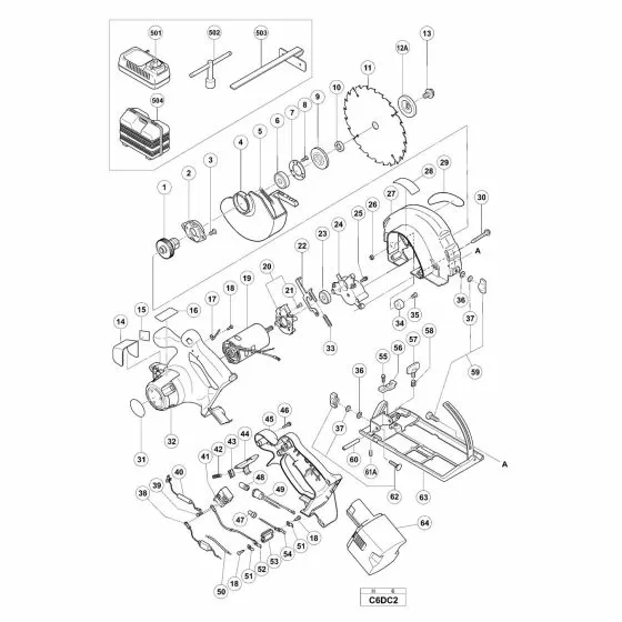 Hitachi C6DC2 Spare Parts List