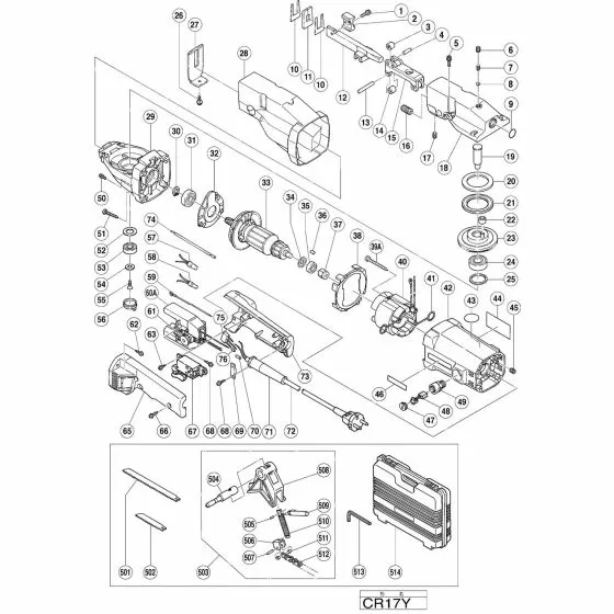 Hitachi CR17Y Spare Parts List