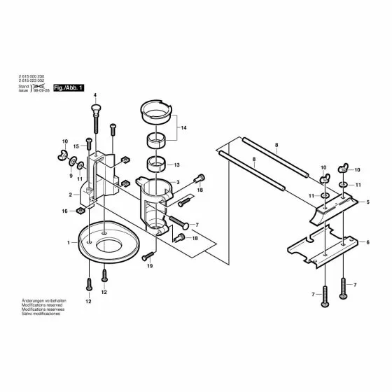 Dremel Milling Supporting Device 2 615 294 951 Spare Part Type: 2 615 000 230
