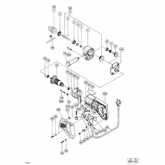 Hitachi DM-13A Spare Parts List