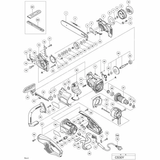 Hitachi CS30Y Spare Parts List