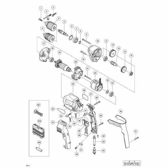 Hitachi D13VF Spare Parts List