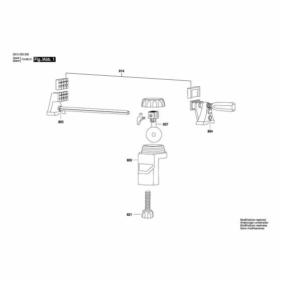 Dremel 2500 Clamping Device 2 610 945 906 Spare Part Type: 2 615 250 0JA