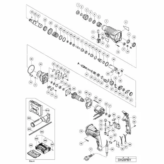 Hitachi DH28PBY Spare Parts List