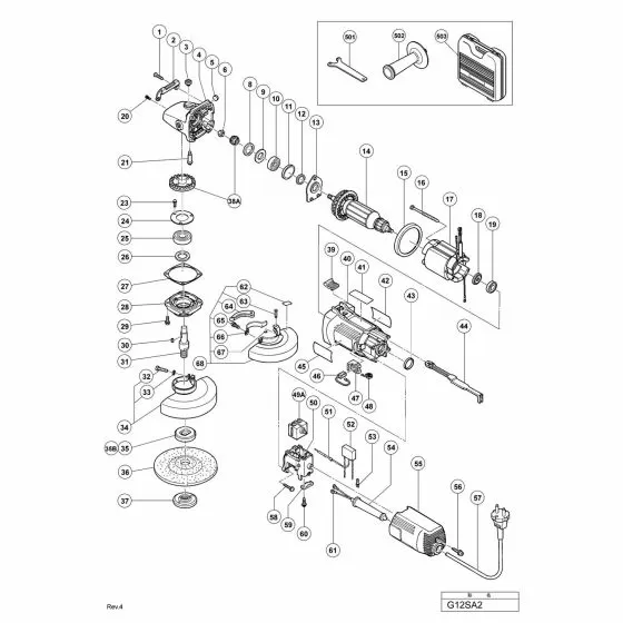 Hitachi G12SA2 Spare Parts List