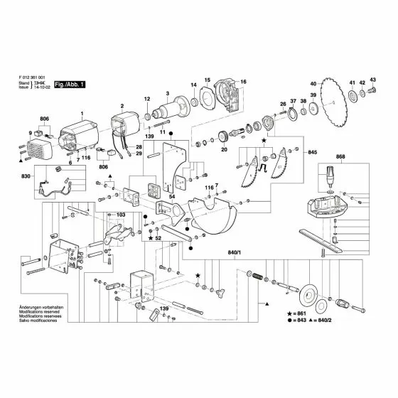 Skil --- Spare Parts List Type: F 012 361 004 220V RCH