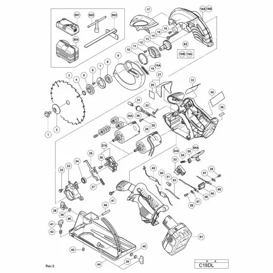 Hitachi C18DL Spare Parts List