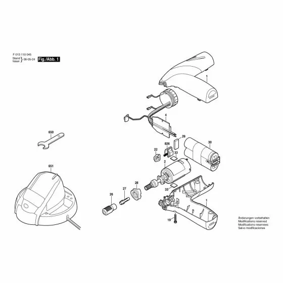 Dremel 1100 Show in Illustration Battery Charger 127V BR Spare Part Type: F 013 110 048