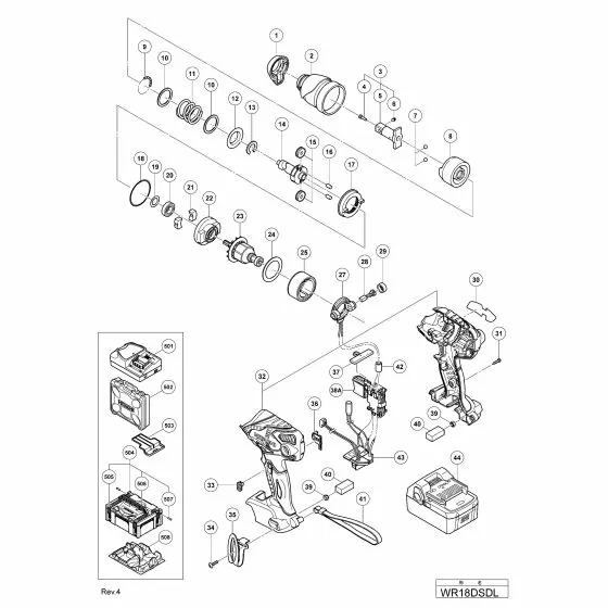 Hitachi WR18DSDL Spare Parts List