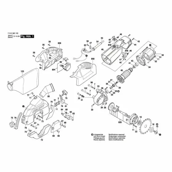 Skil 3601 Spare Parts List Type: F 012 360 100 120V USA