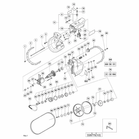 Hitachi D28770 Spare Parts List