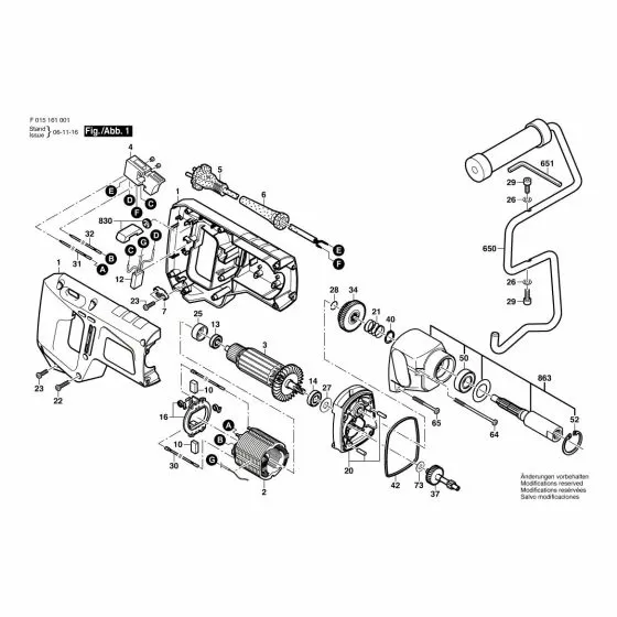 Skil 1610 Spare Parts List Type: F 015 161 001 230V EU